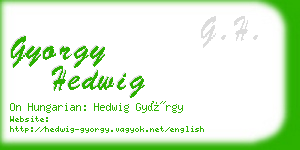 gyorgy hedwig business card